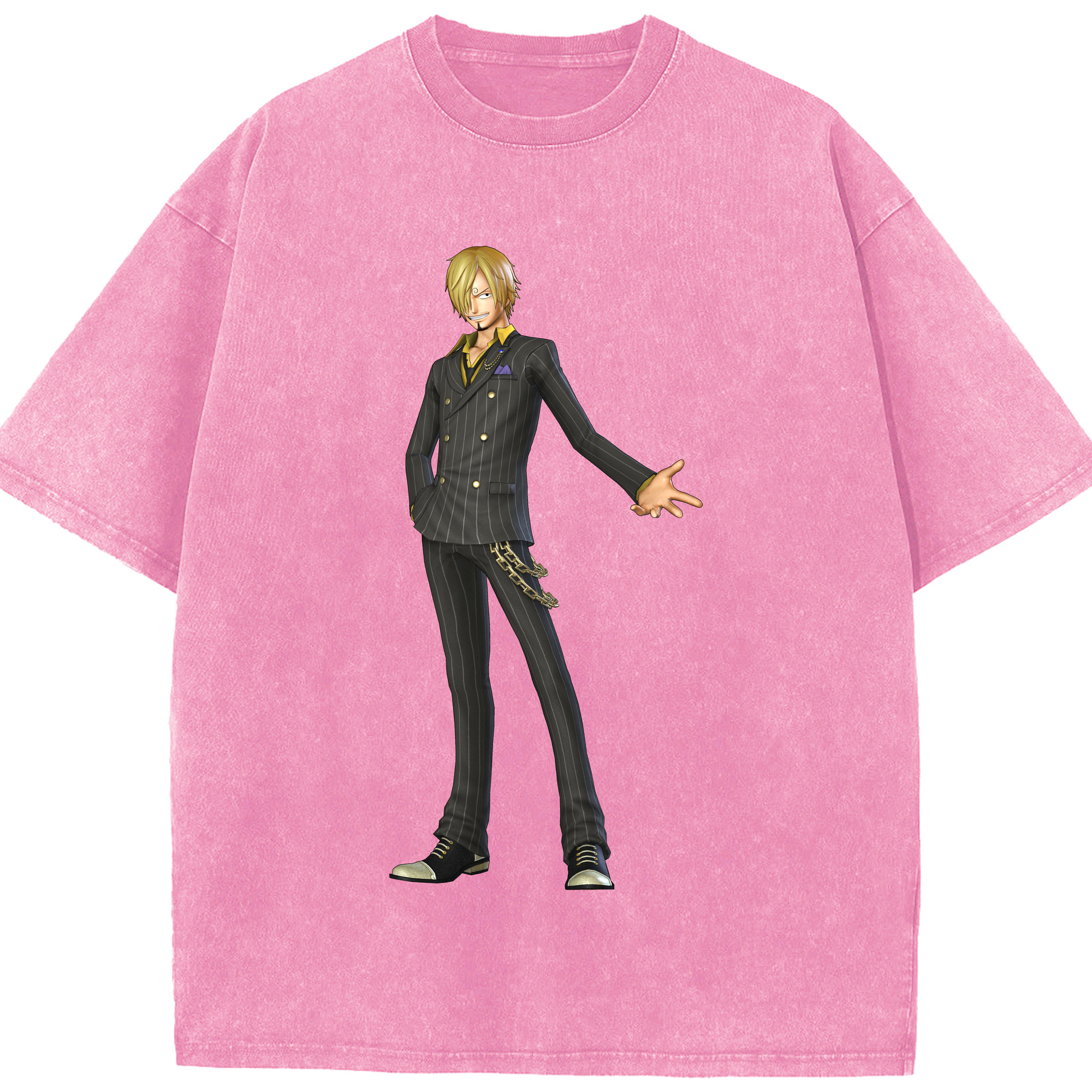 ワンピース サンジ ONE PIECE Sanji 綿100% ヴィンテージ風 半袖Tシャツ（フロントプリント）